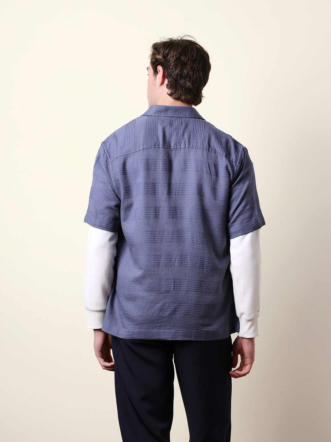 Men Striped Casual Half-Sleeve Shirt