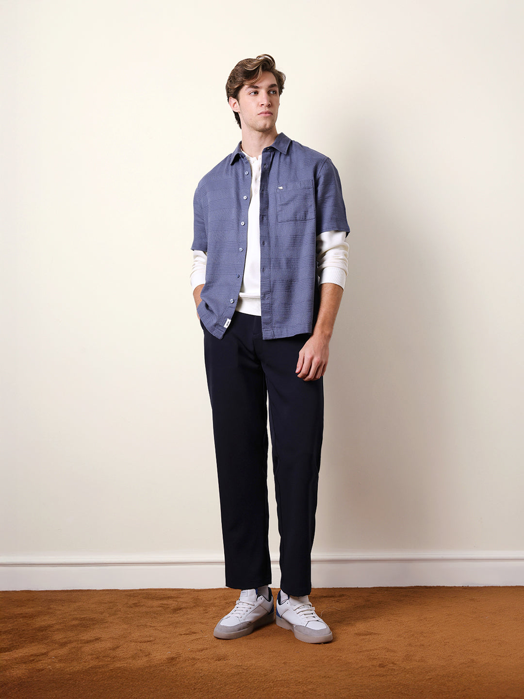Men Striped Casual Half-Sleeve Shirt