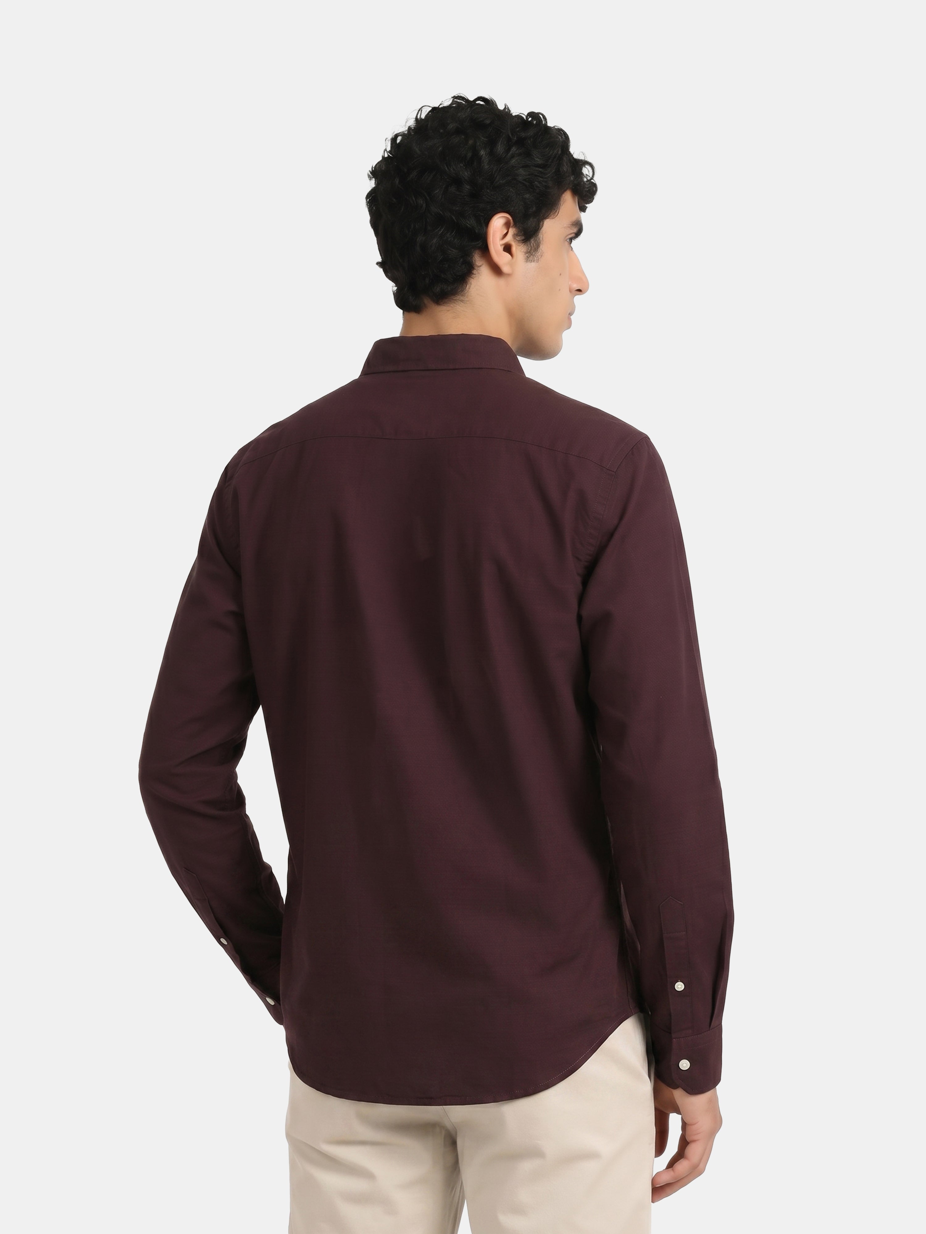 Men Maroon Casual Shirt