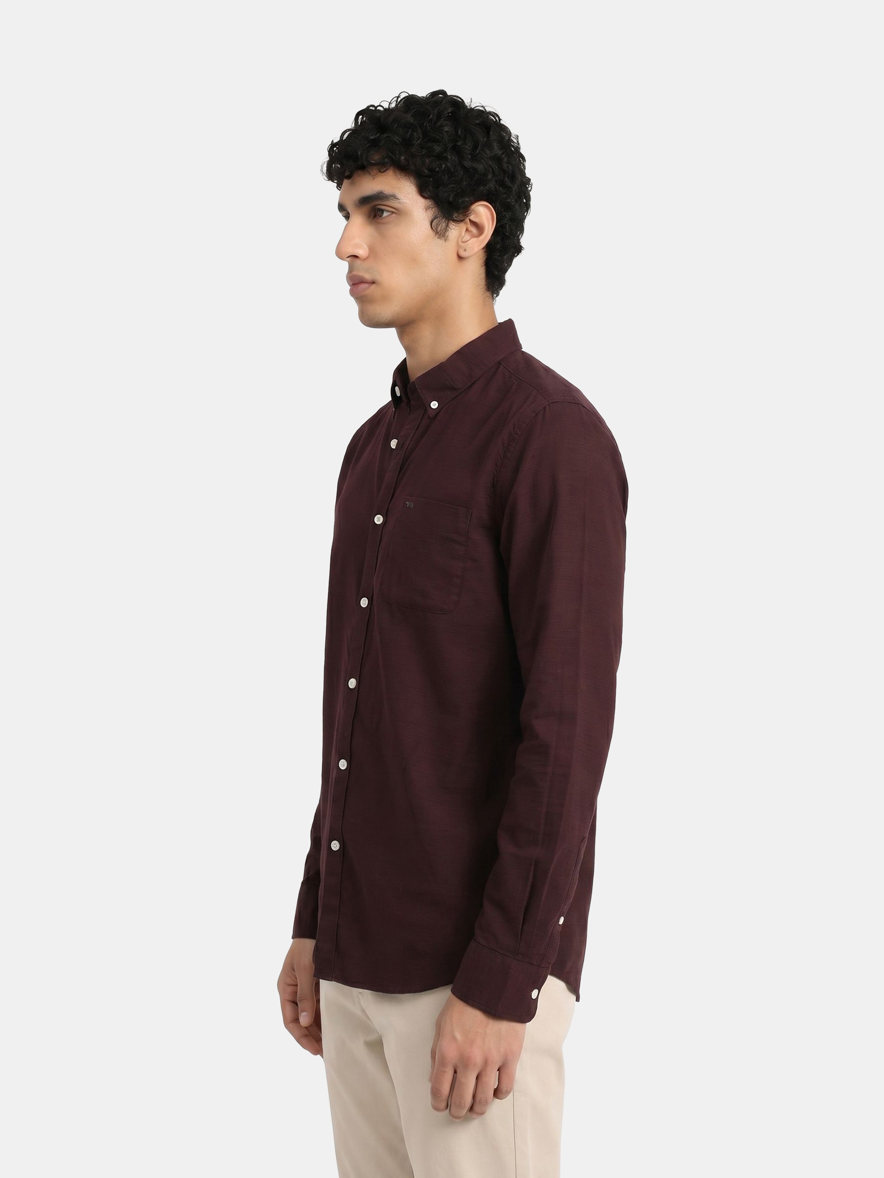Men Maroon Casual Shirt