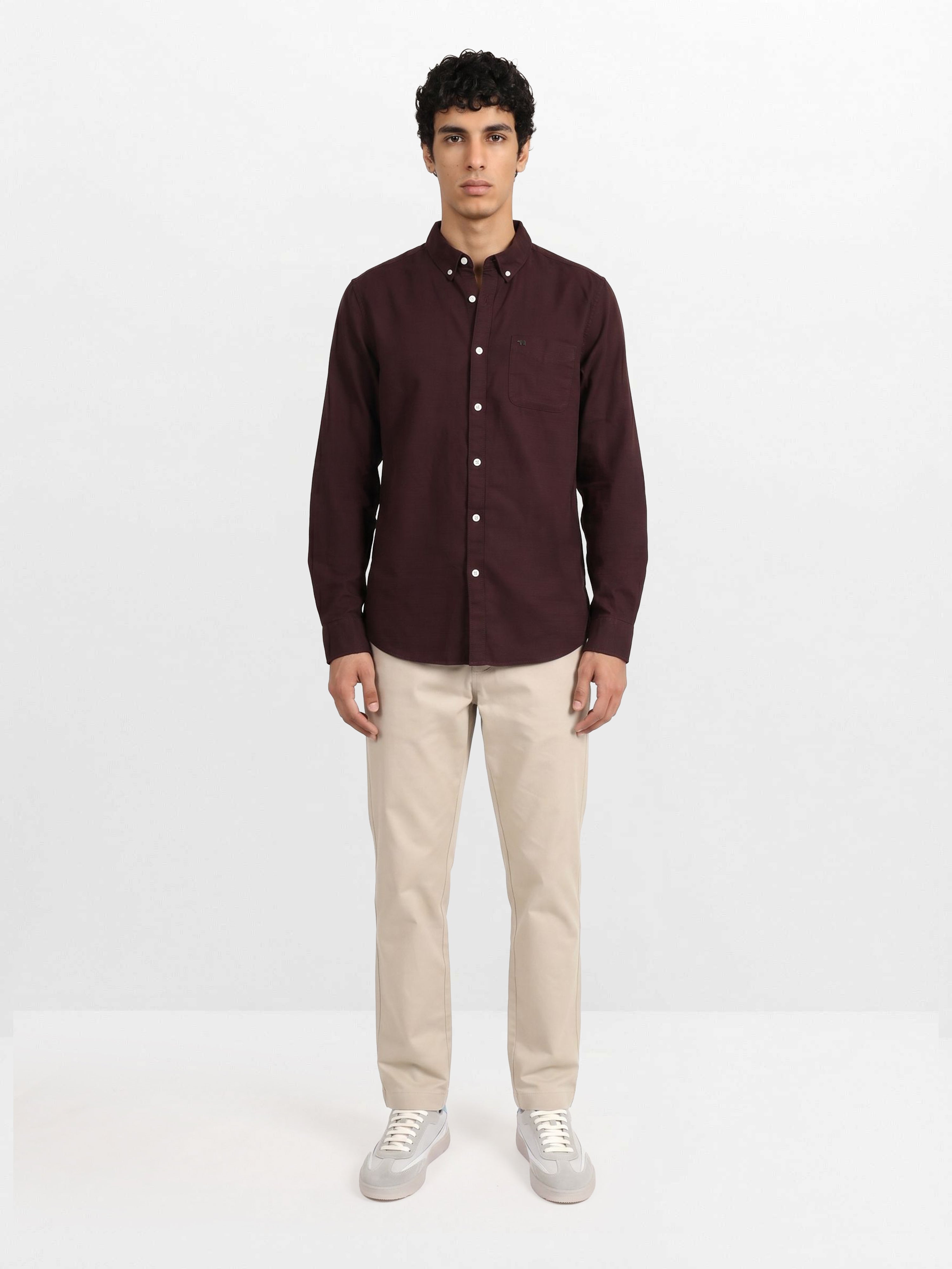 Men Maroon Casual Shirt
