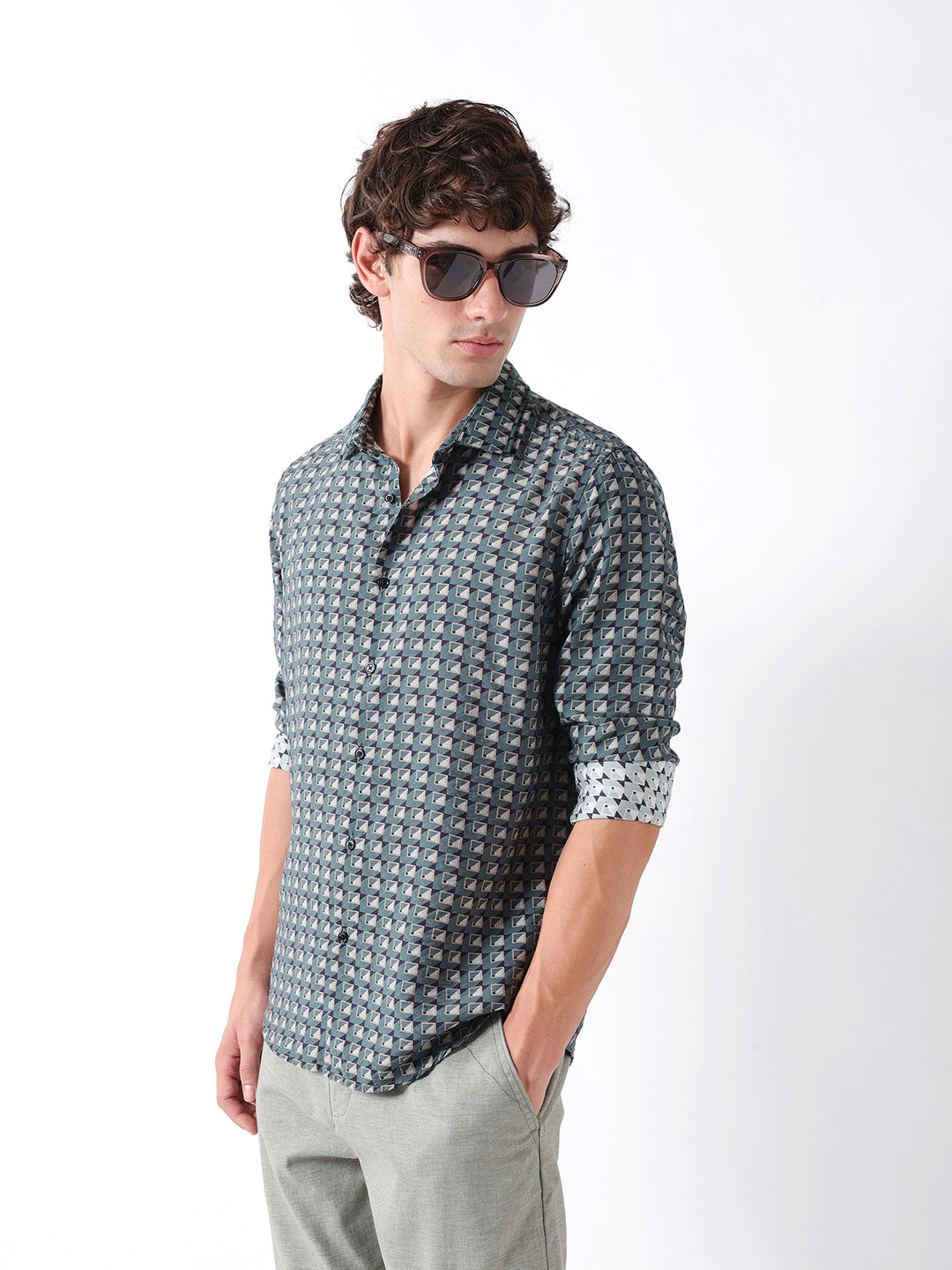 Men Green Casual Shirt