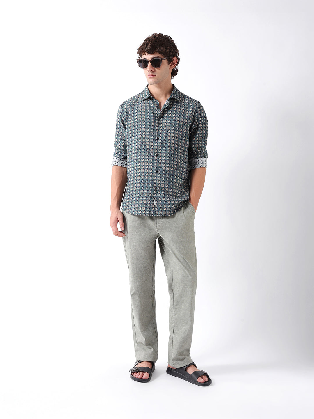Men Green Casual Shirt