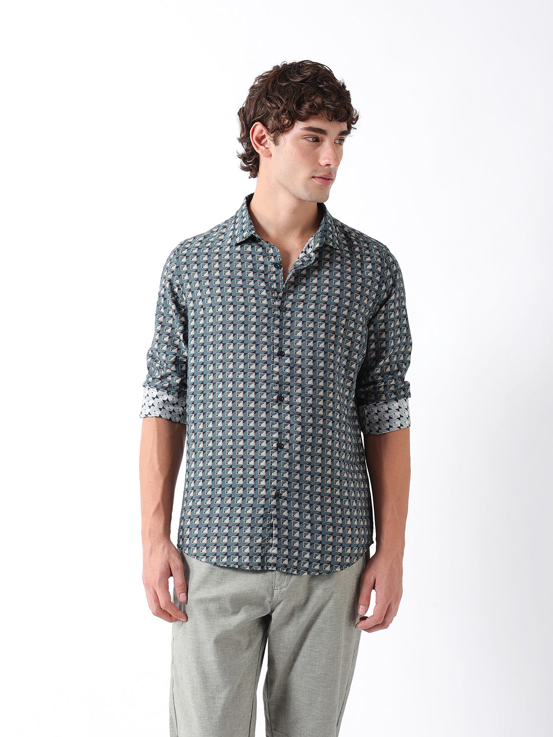 Men Green Casual Shirt
