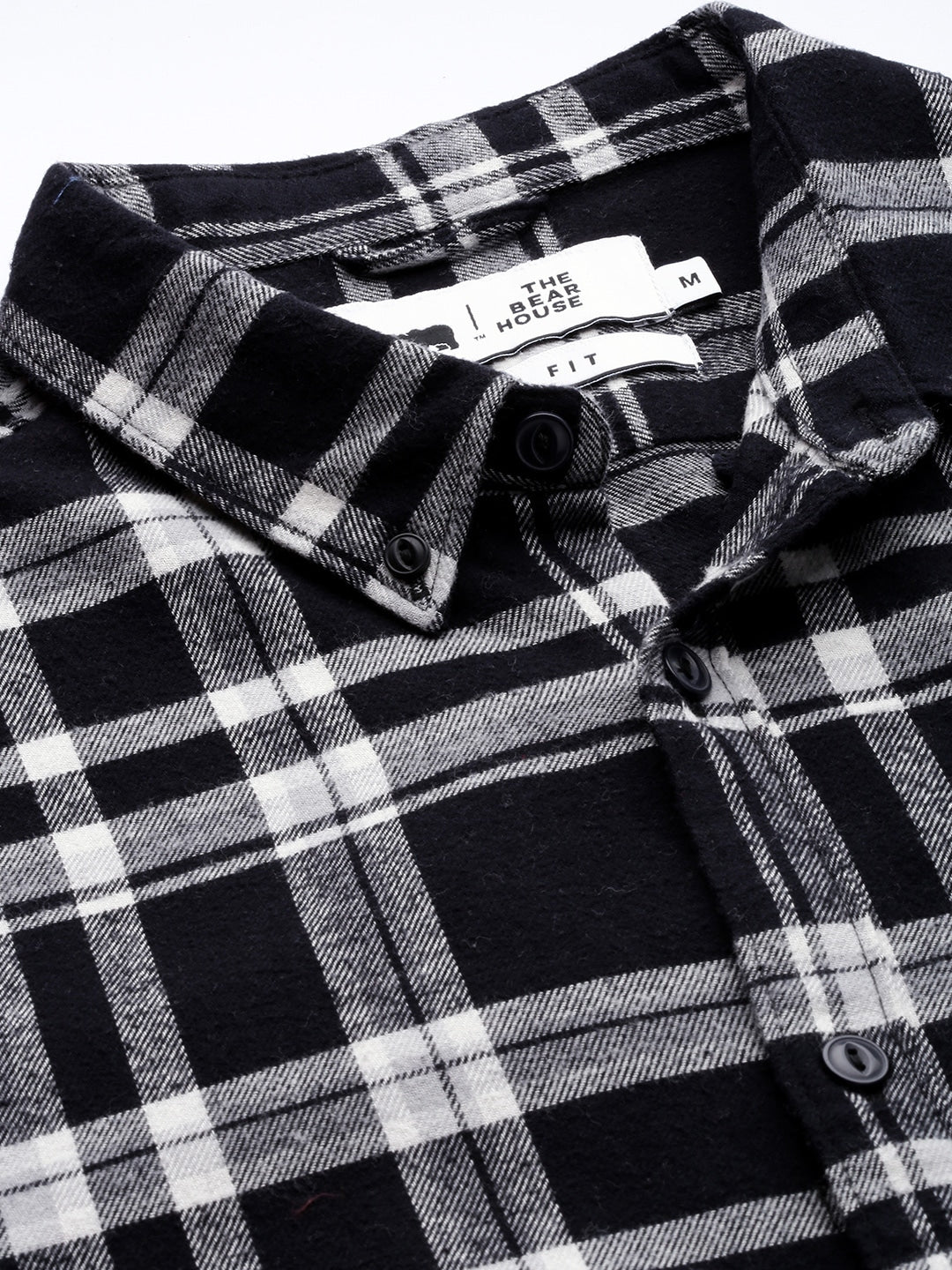 Men Black Button-Down Casual Shirt