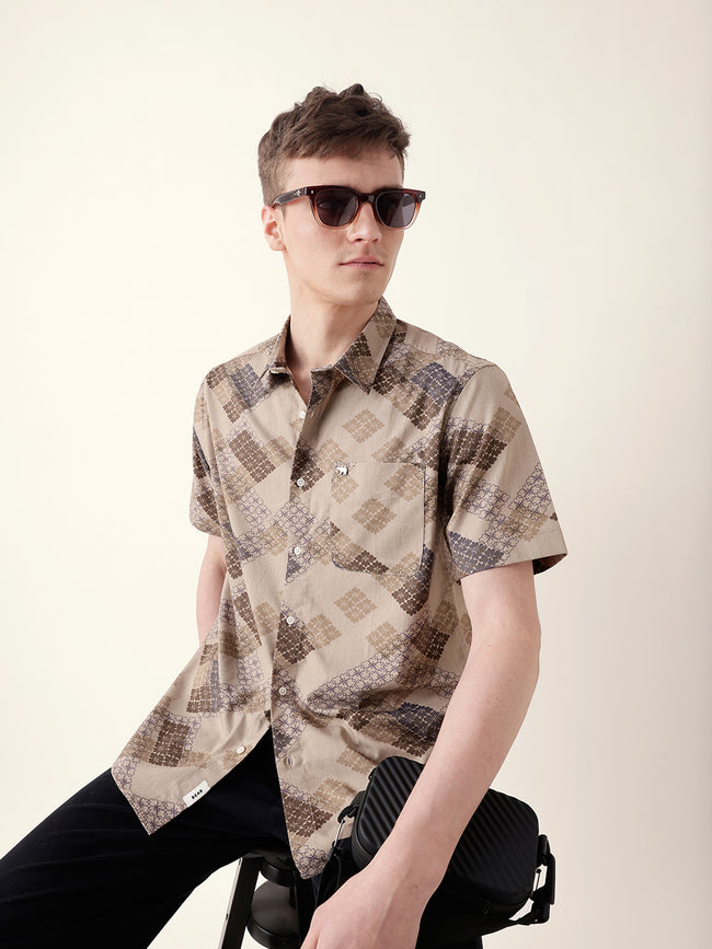 Men Casual Geometric Print Shirt