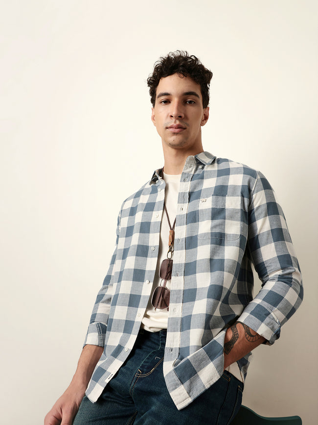 Men Checked Casual Full-Sleeve Shirt