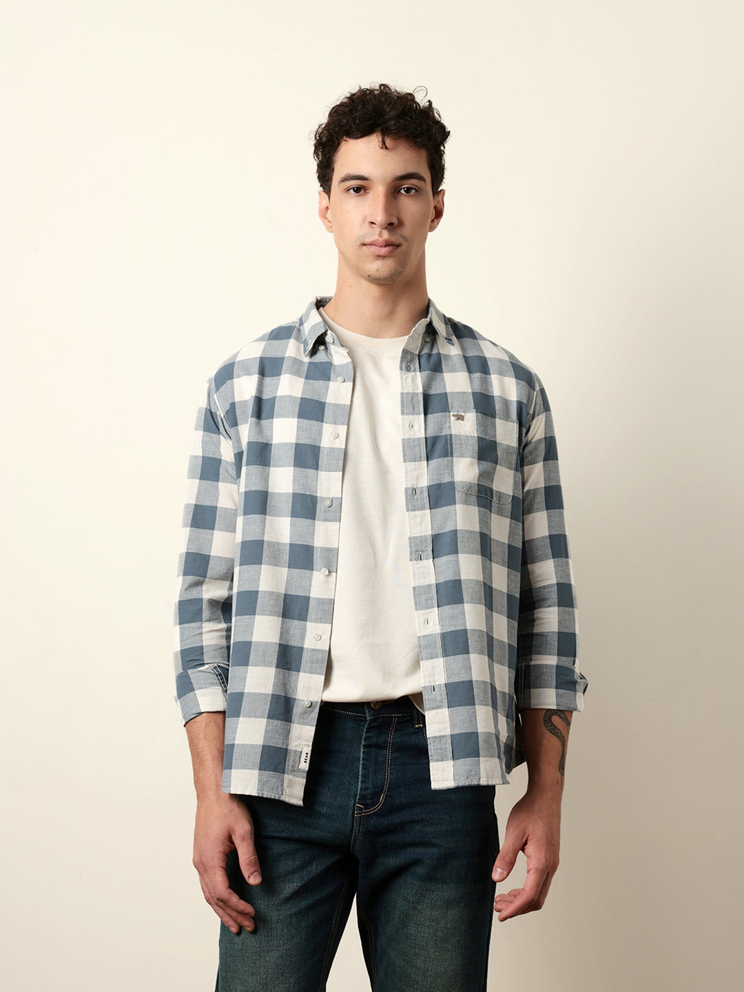 Men Checked Casual Full-Sleeve Shirt