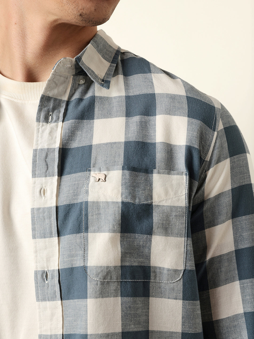 Men Checked Casual Full-Sleeve Shirt