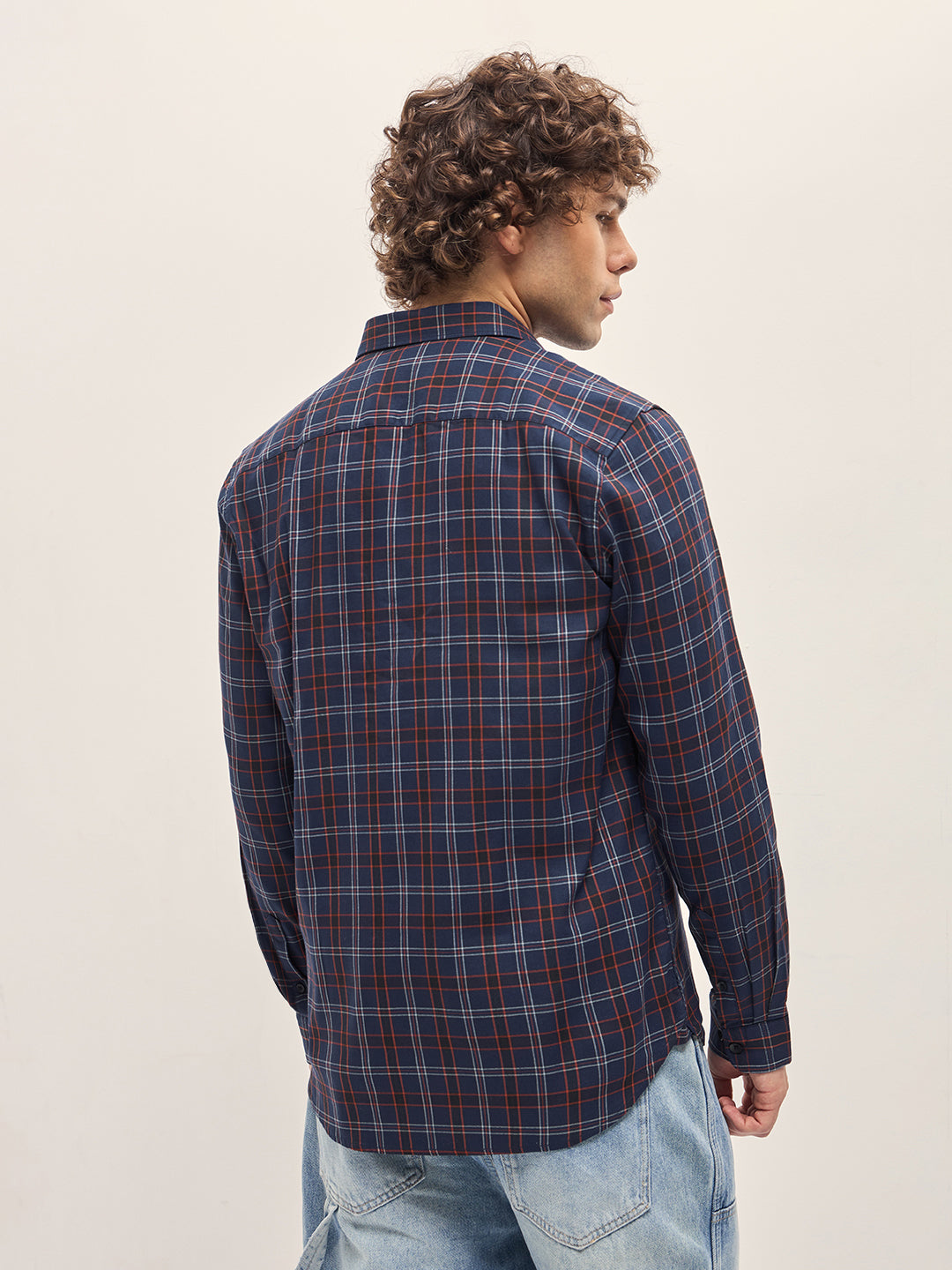 Men Multi-Color Checked Slim Fit Casual Shirt