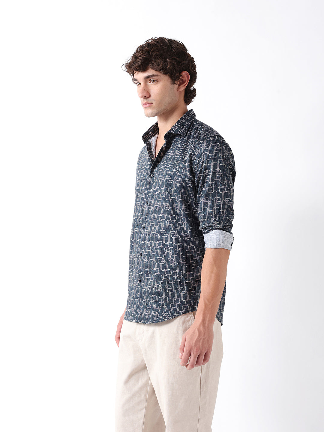 Men Green Abstract Shirt