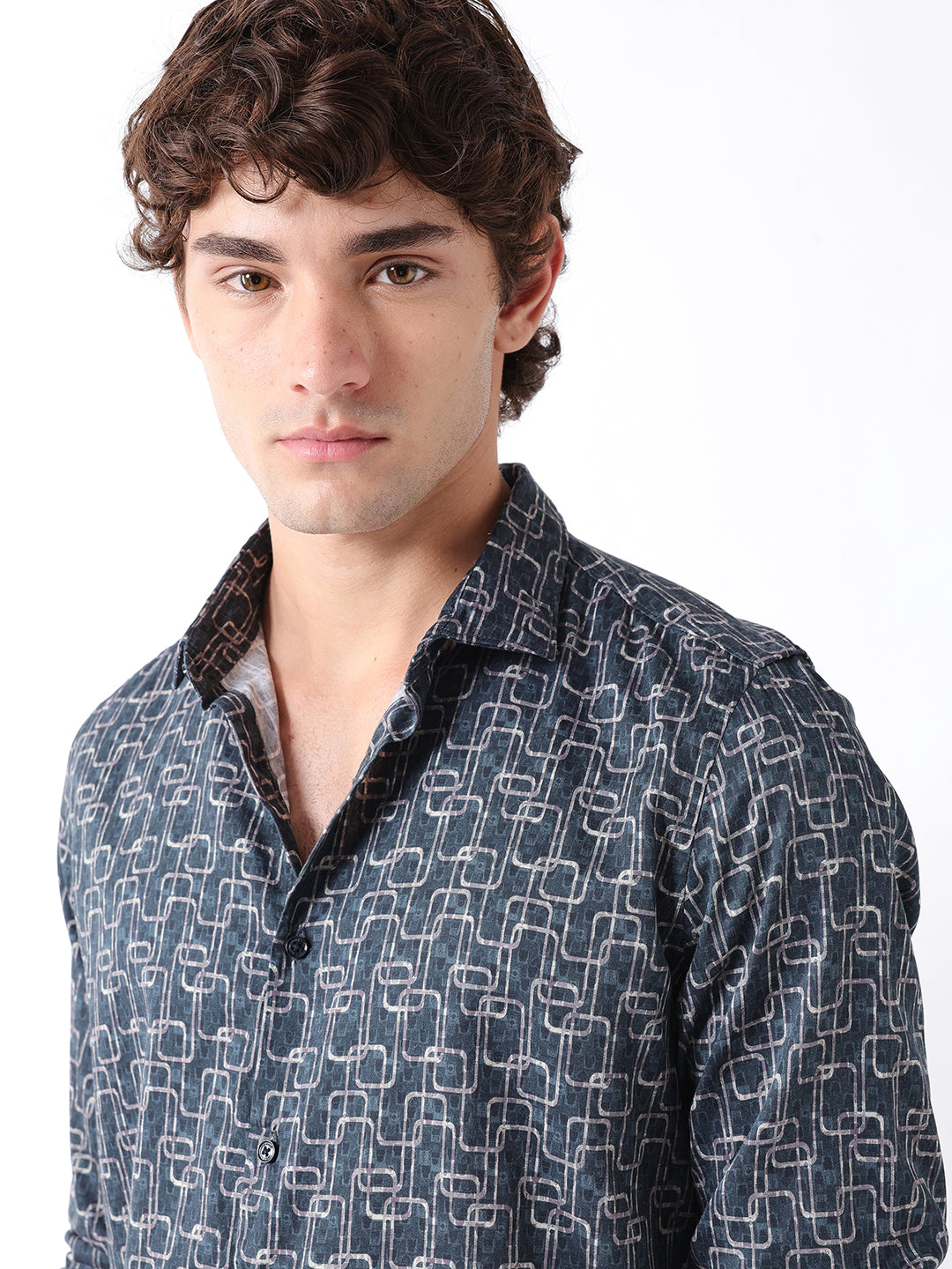 Men Green Abstract Shirt