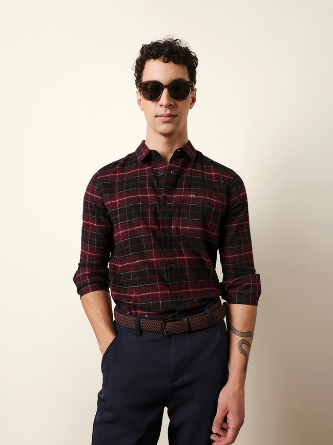 Men Checked Casual Full-Sleeve Shirt