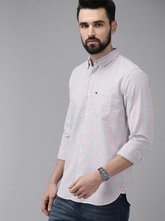 Men Multi  Seersucker Cotton Casual Shirt