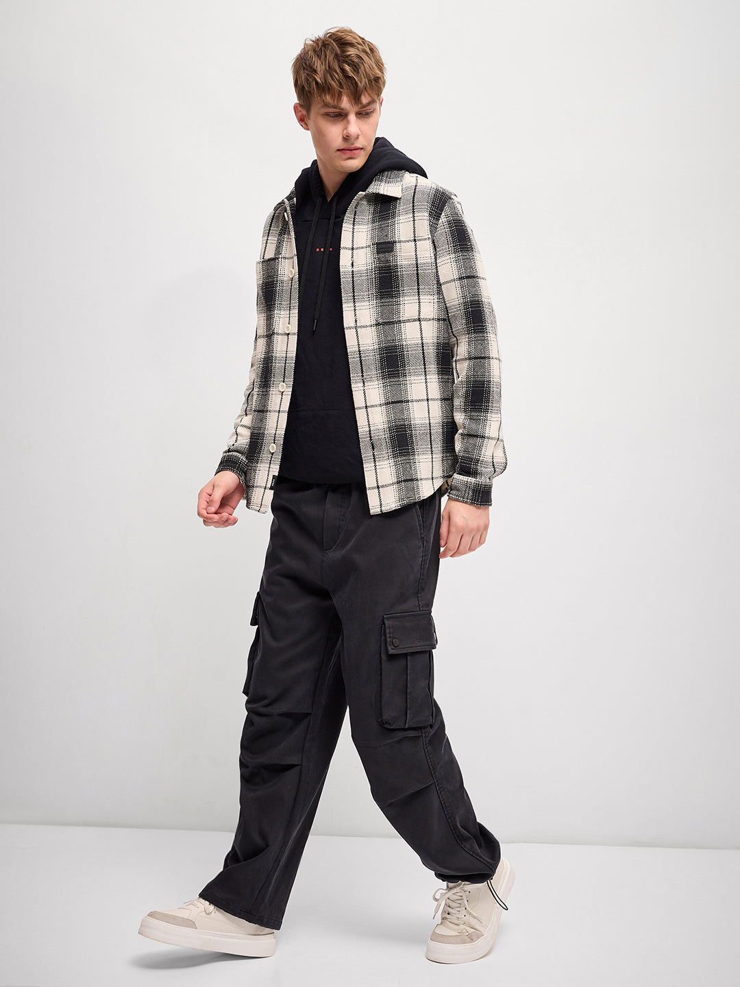 Men Multi-Color Checked Regular Fit Shacket
