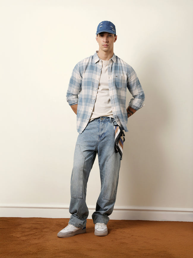 Men Checked Casual Full-Sleeve Shirt