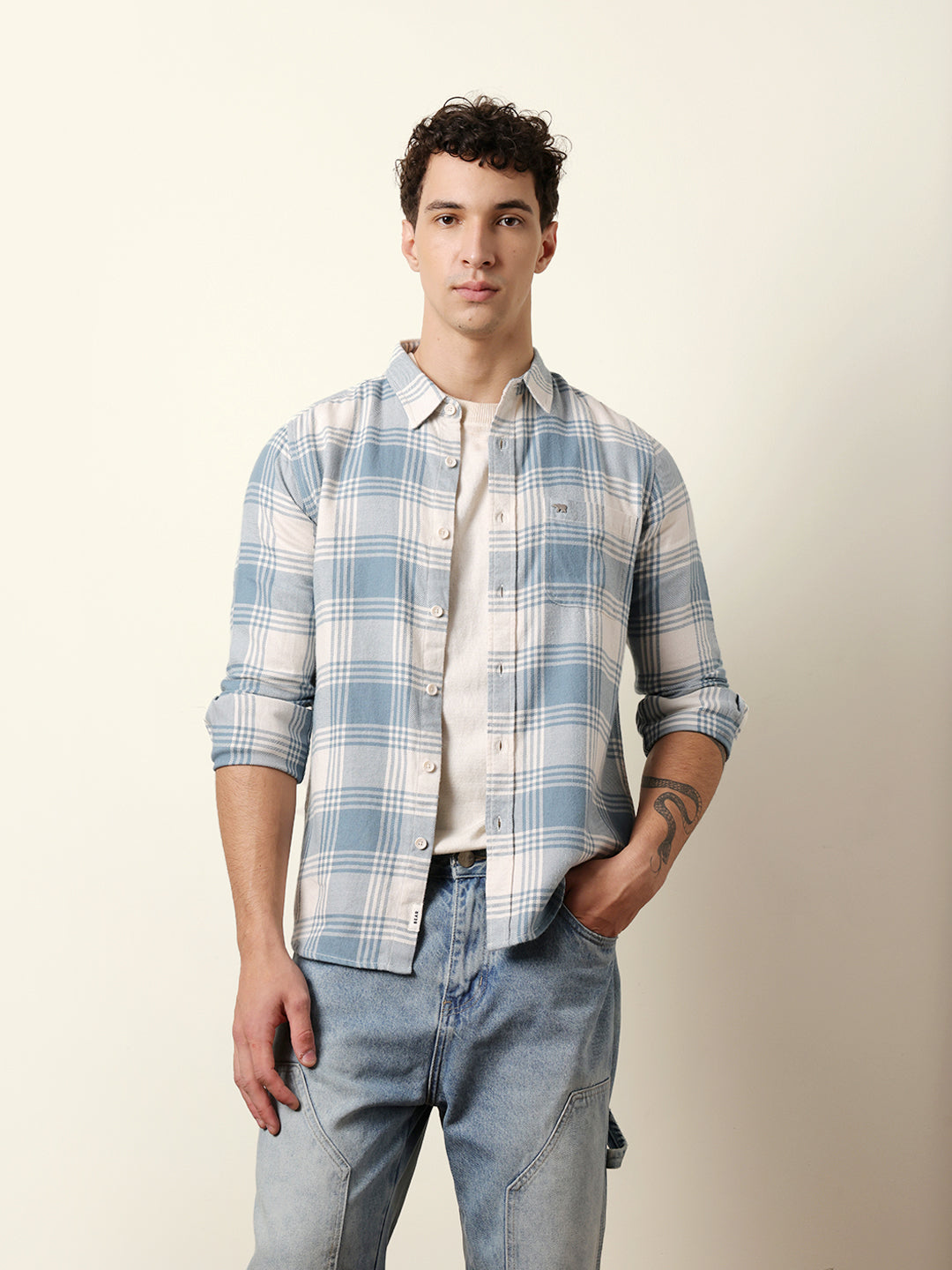 Men Checked Casual Full-Sleeve Shirt