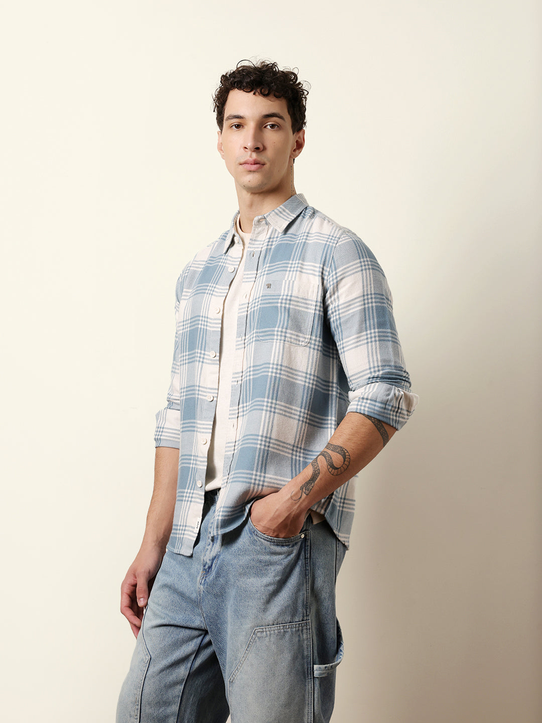 Men Checked Casual Full-Sleeve Shirt