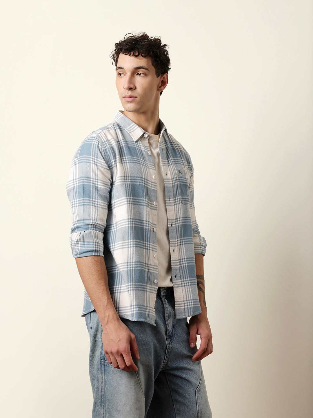 Men Checked Casual Full-Sleeve Shirt