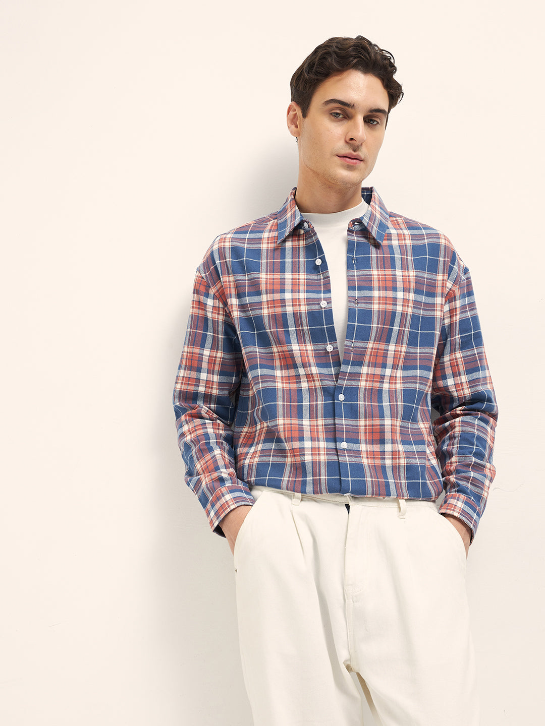 Men Checked Relaxed Fit Overshirt