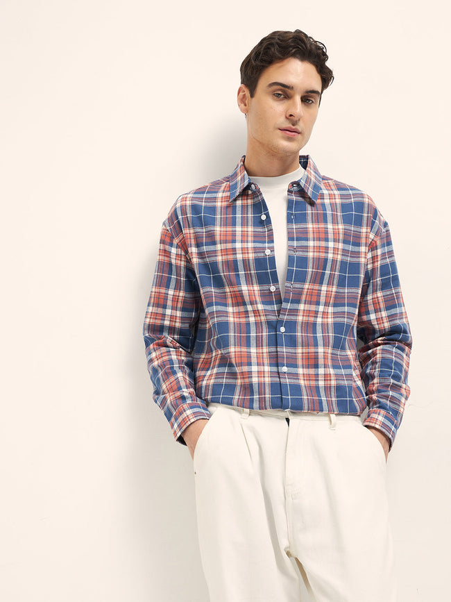 Men Checked Relaxed Fit Overshirt