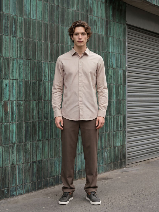 Men Cream Formal Shirt