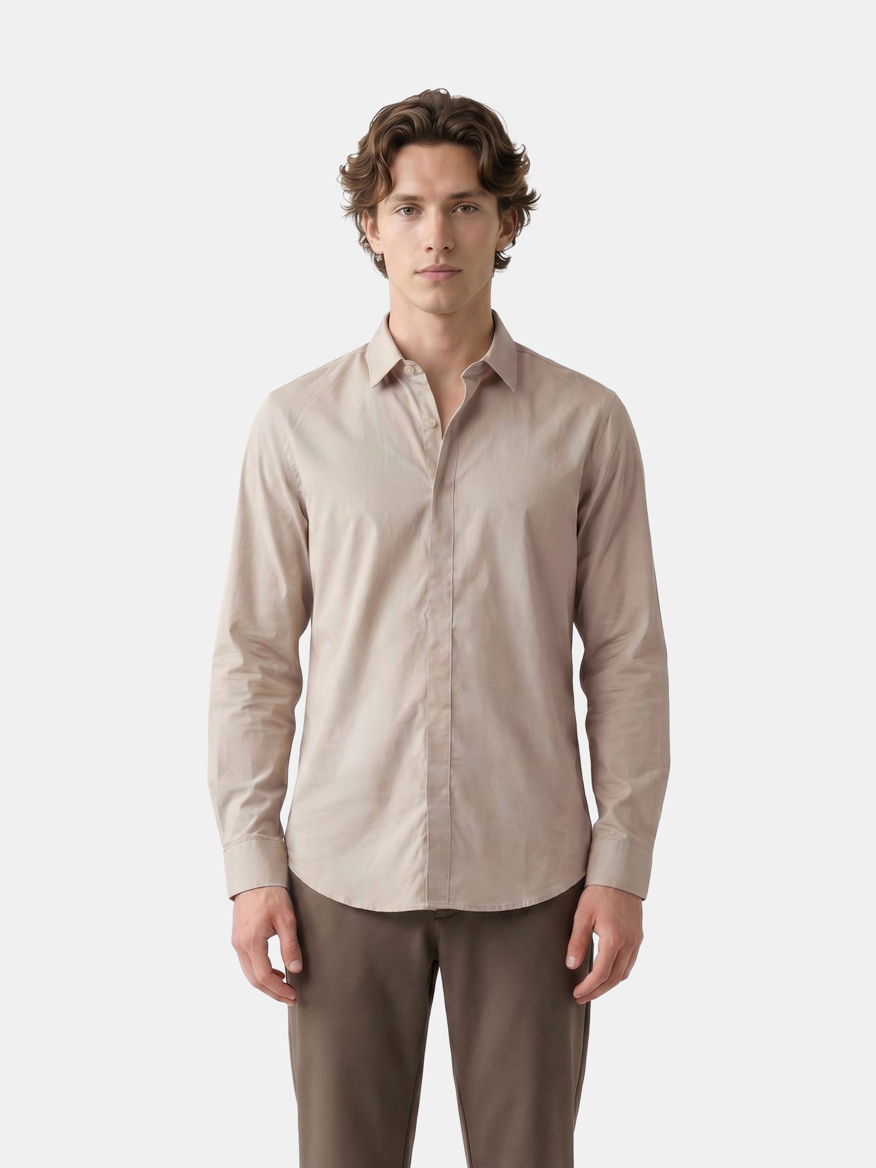 Men Cream Formal Shirt