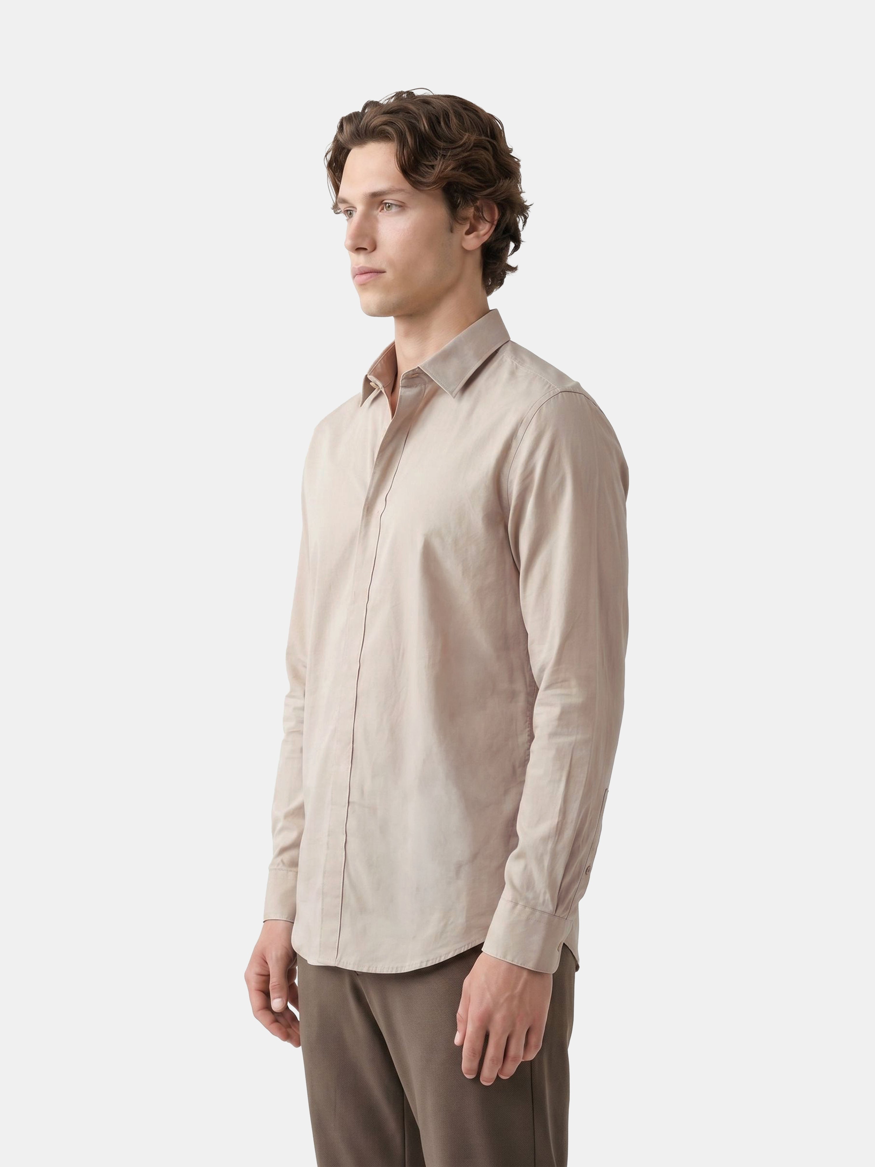 Men Cream Formal Shirt