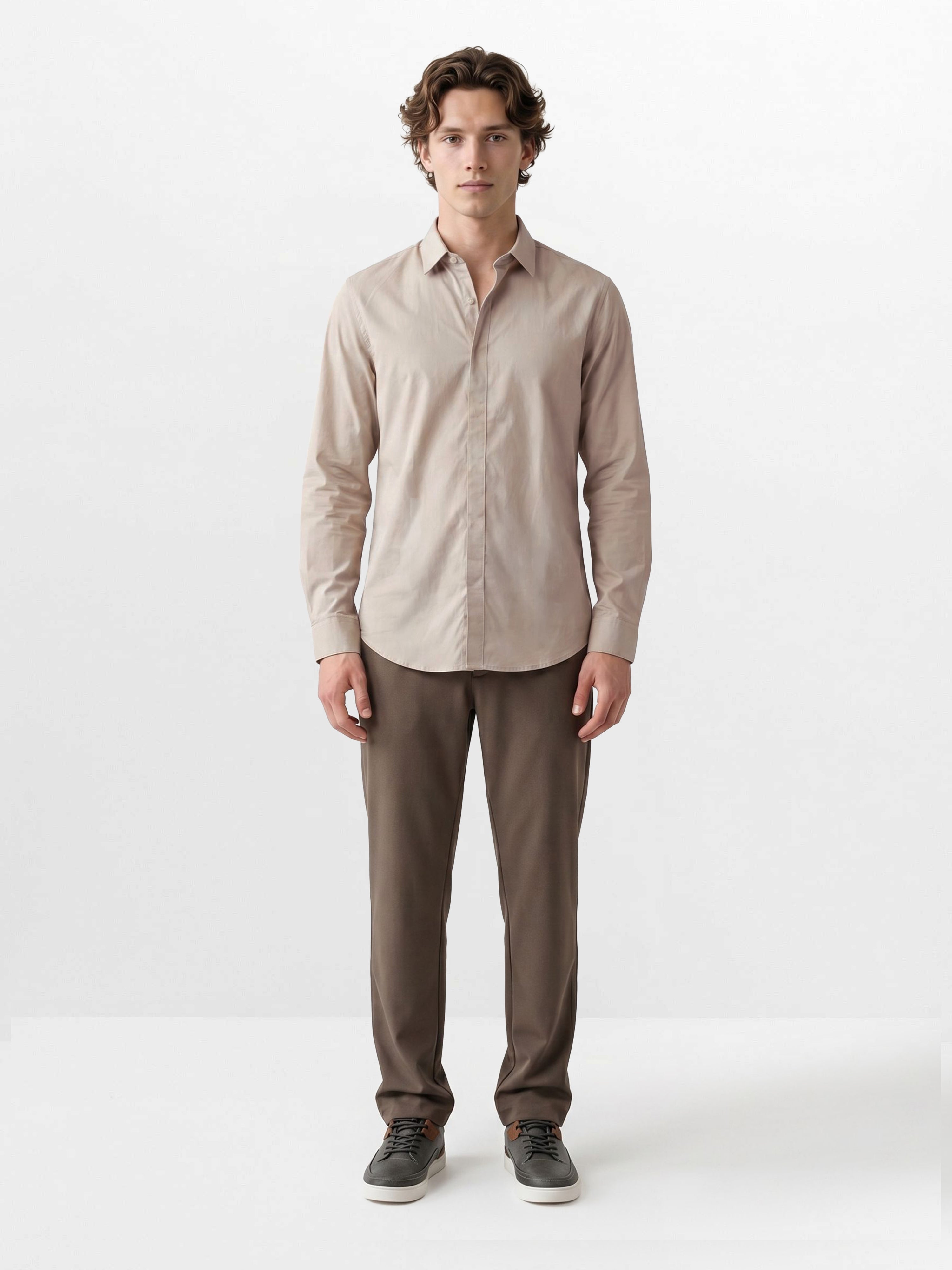 Men Cream Formal Shirt