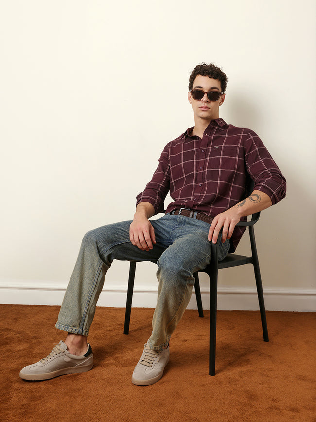 Men Striped Casual Full-Sleeve Shirt
