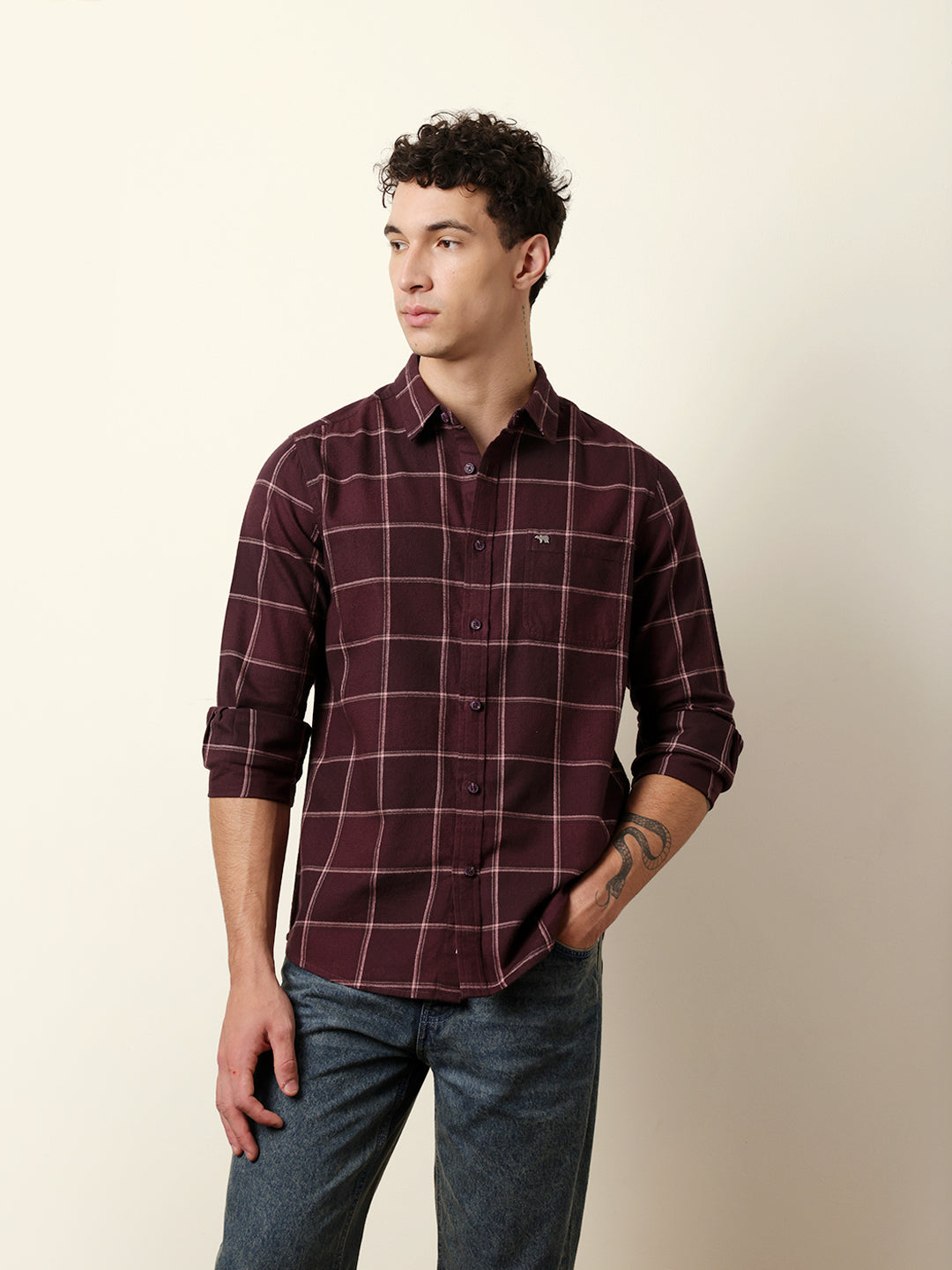 Men Striped Casual Full-Sleeve Shirt