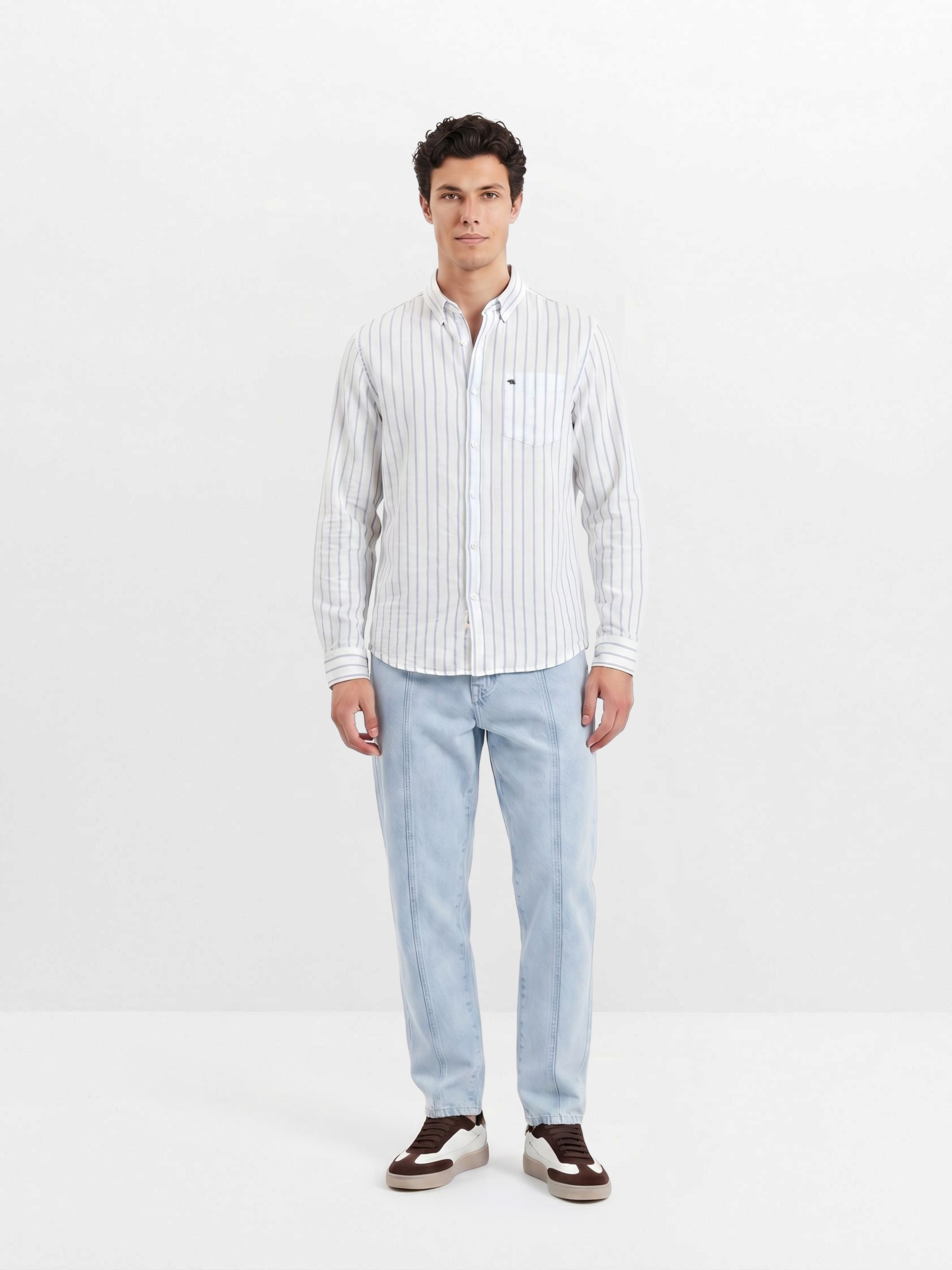 Men White Casual Shirt