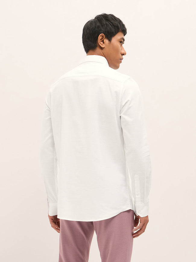Men Shirt White Solid Tailored Fit Cotton Formal Shirt