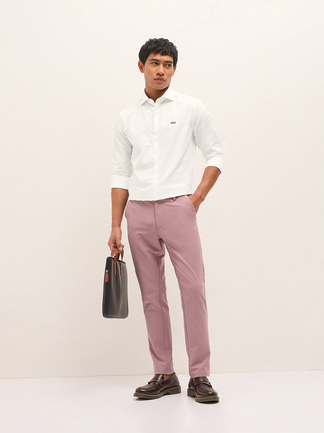 Men Shirt White Solid Tailored Fit Cotton Formal Shirt