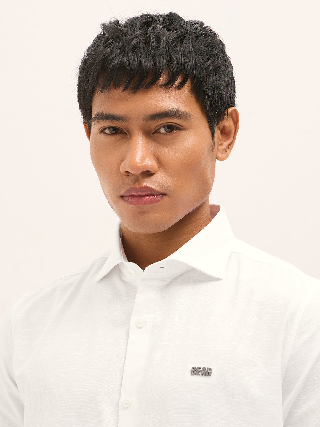 Men Shirt White Solid Tailored Fit Cotton Formal Shirt