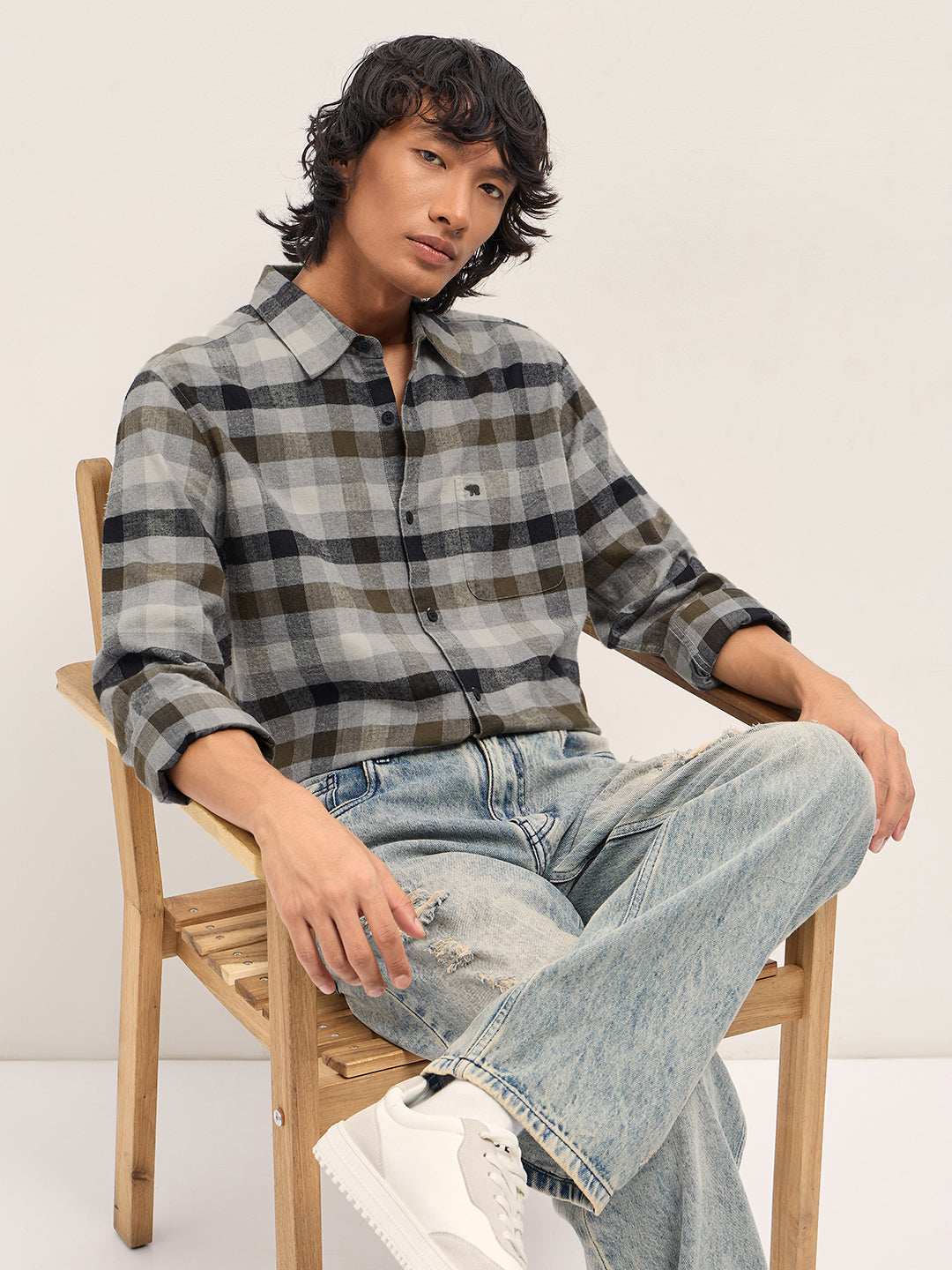 Men Multicolor Slim Fit Checked Casual Shirt
