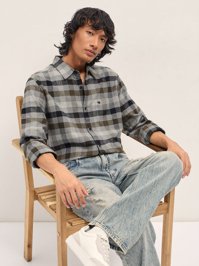 Men Multicolor Slim Fit Checked Casual Shirt