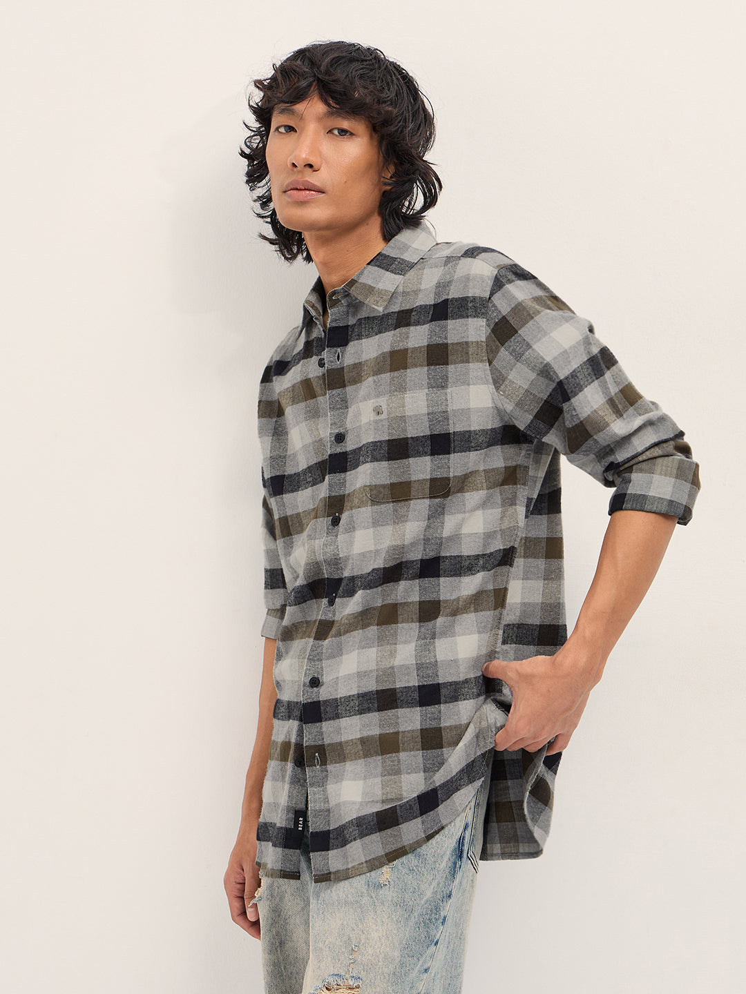 Men Multicolor Slim Fit Checked Casual Shirt