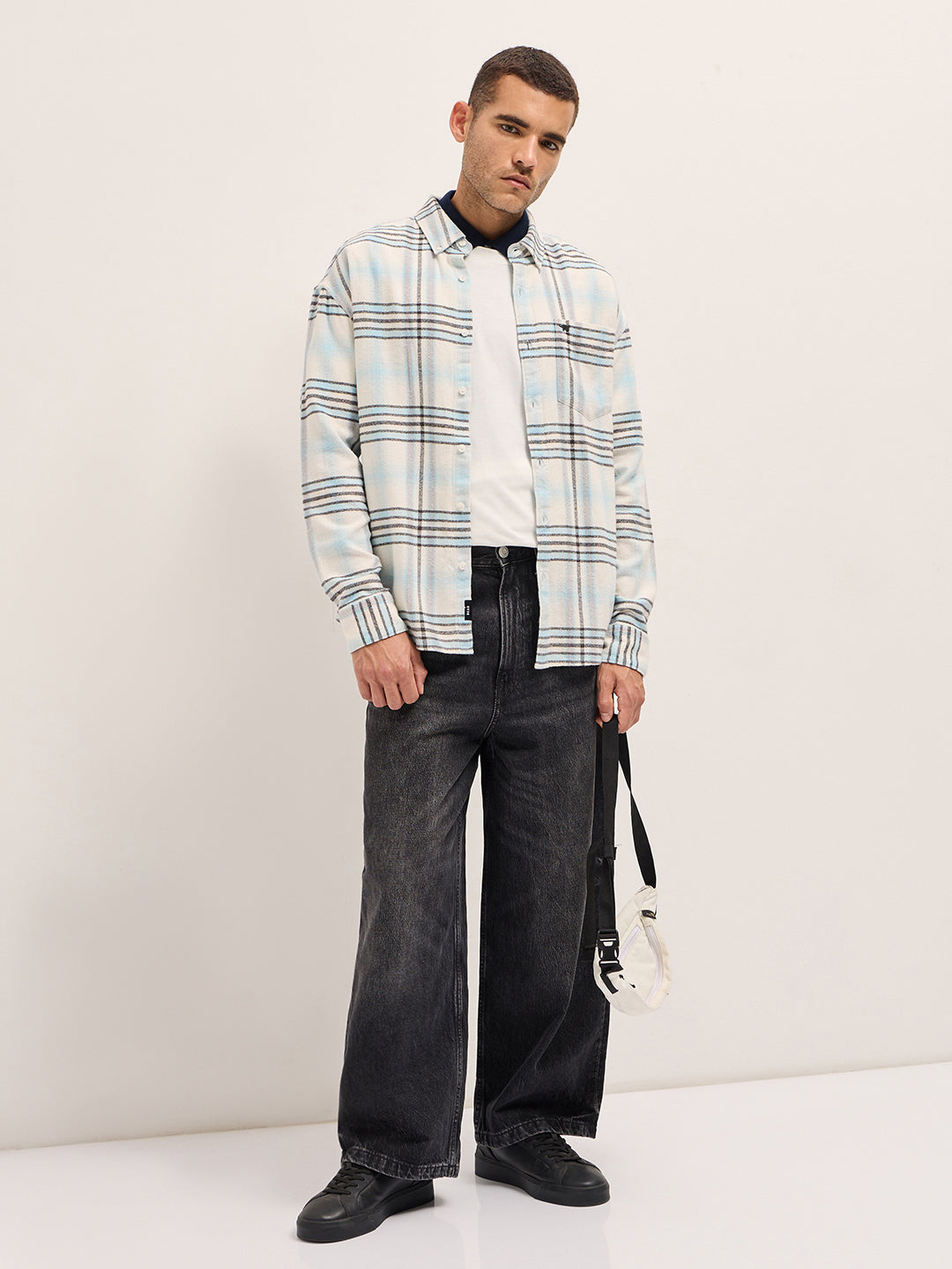 Men Multi-Color Checkered Relax Fit Flannel Overshirt
