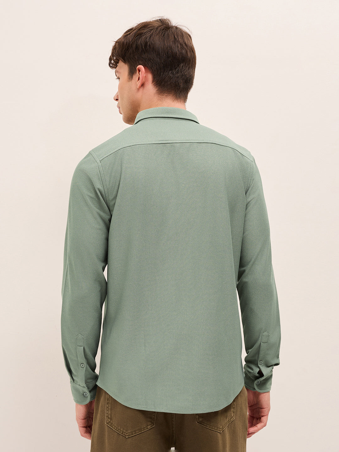 Men Woven Textured Casual Shirt