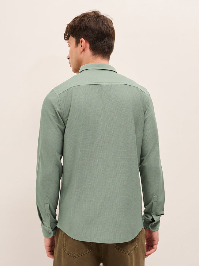 Men Woven Textured Casual Shirt