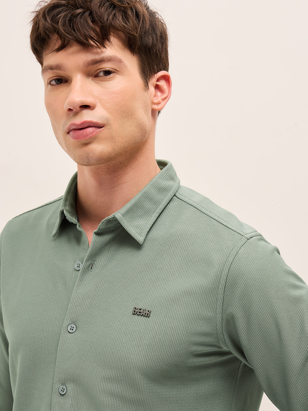 Men Woven Textured Casual Shirt