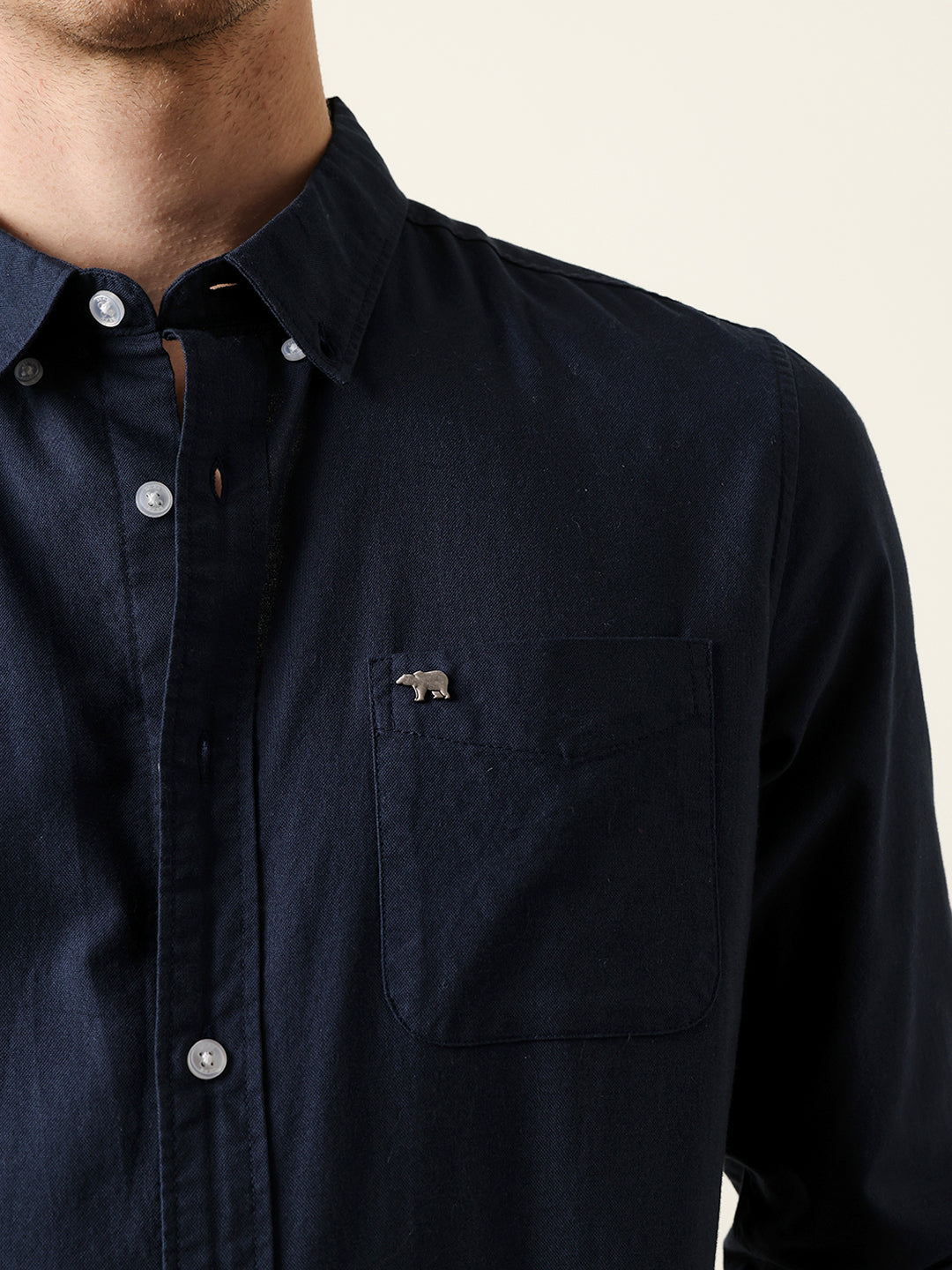 Men Solid Casual Full-Sleeve Shirt