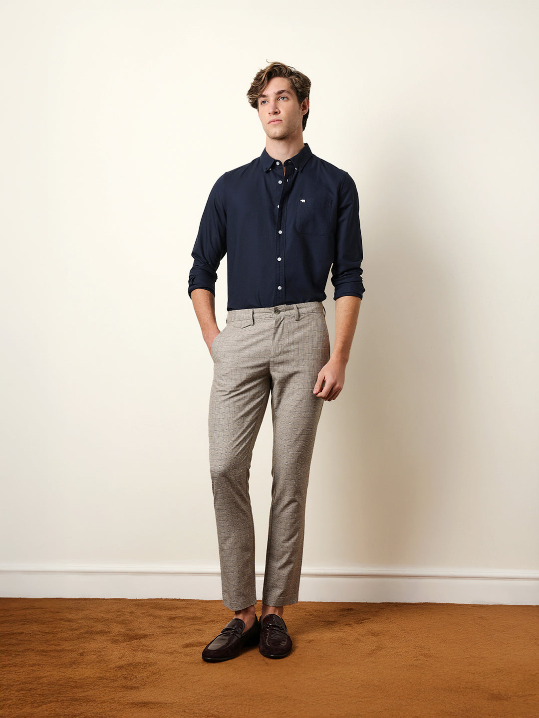 Men Solid Casual Full-Sleeve Shirt