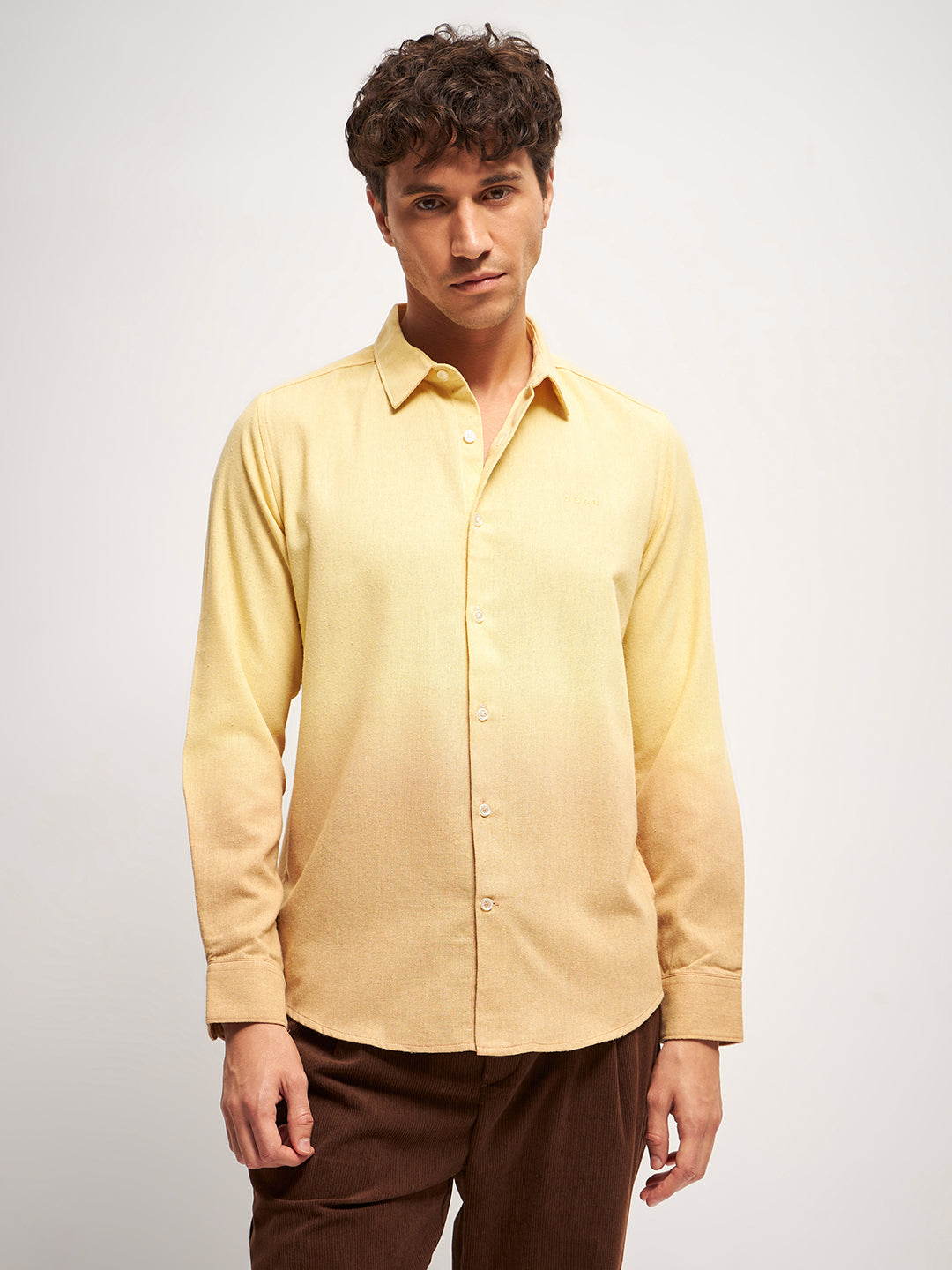 Men Yellow Tie and Dye Slim Fit Casual Shirt