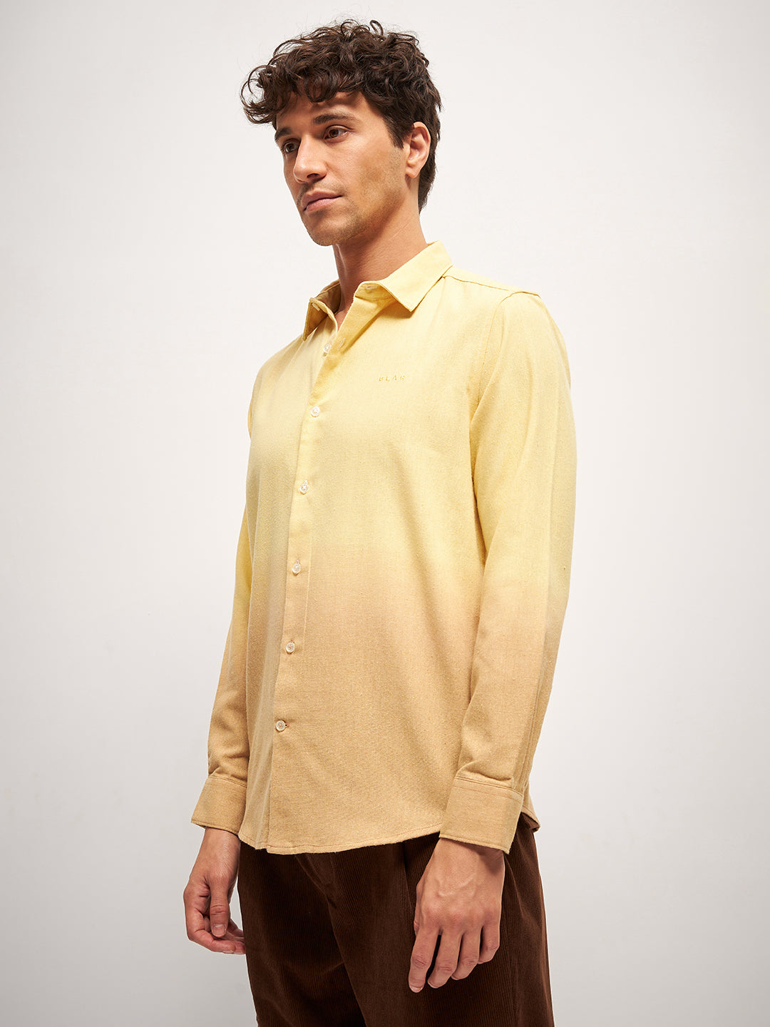 Men Yellow Tie and Dye Slim Fit Casual Shirt