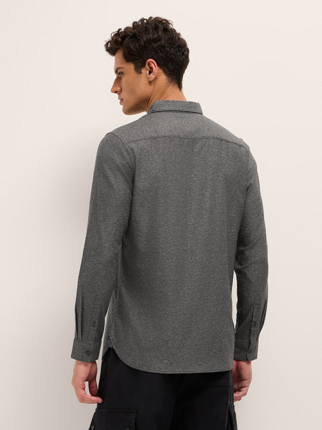 Men Cotton Solid Casual Shirt