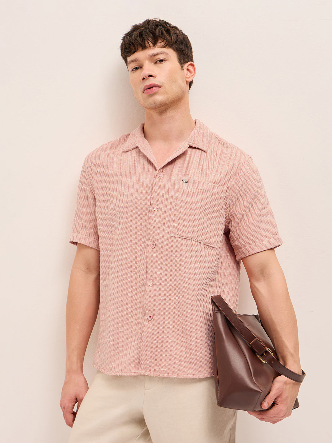 Men Woven Textured Casual Shirt