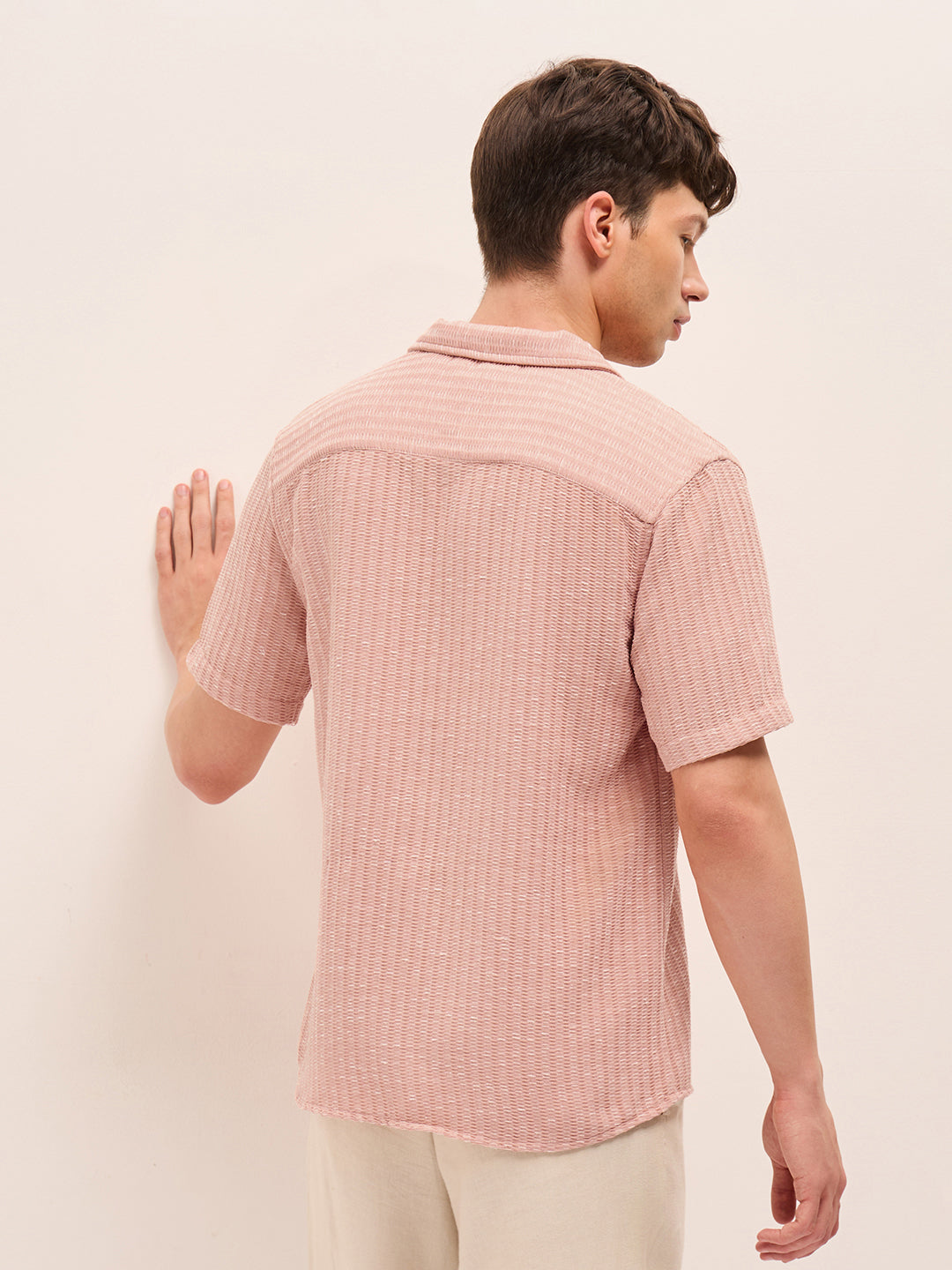 Men Woven Textured Casual Shirt