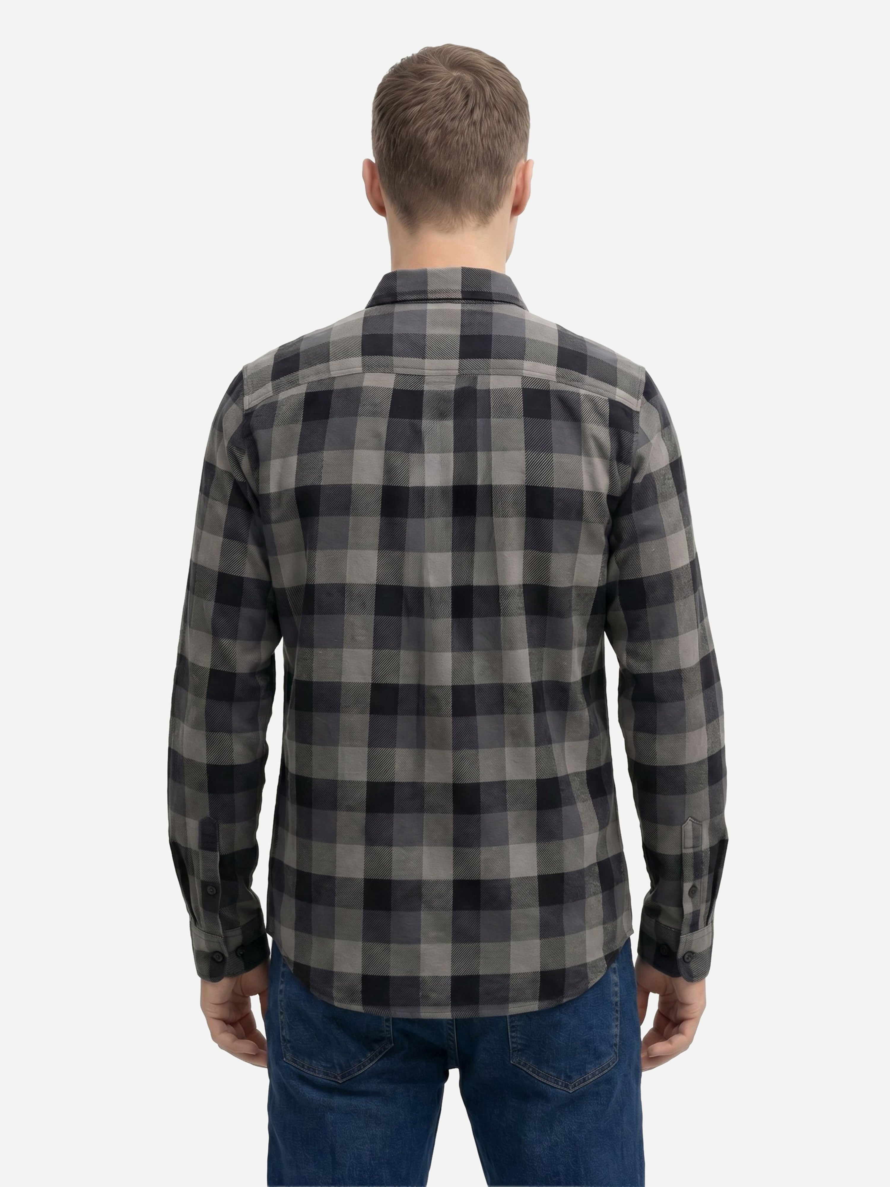 Men Grey Checked Shirt